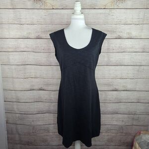 L.L. Bean Women's Beech Point A-Line Activewear Dress Black Stretch Medium